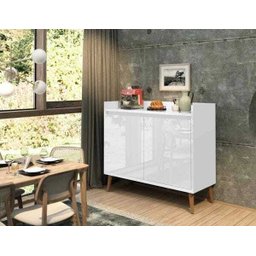 Buffet Aparador Retrô Delux 2 Portas Branco Gloss - 2