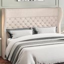 Ver imagem 1 de Cabeceira Cama Box Queen 160 cm P05 Madrid Linho Cru - Lyam Decor