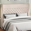 Ver imagem 2 de Cabeceira Cama Box Queen 160 Cm P05 Madrid Linho Cru - Lyam Decor