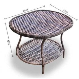 Conjunto de Poltronas Fibra Sintética Tóquio - 4 Poltronas + 1 Mesa Centro - Tecido Revieira - 4