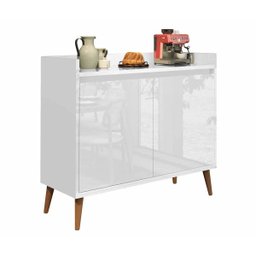 Balcão Buffet Retrô Delta 2 Portas Branco Gloss - 1