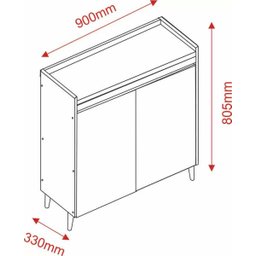 Balcão Buffet Retrô Delta 2 Portas Branco Gloss - 7