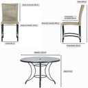 Ver imagem 2 de Mesa Ascoli 120 Cm com 6 Cadeiras Cannes de Alumínio, Pintura Preta e Trama Tela de Corda Náutica