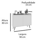 Ver imagem 5 de Balcão Buffet Retrô Delta 2 Portas Preto