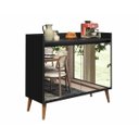 Ver imagem 1 de Balcão Buffet Retrô com Espelho Delta 2 Portas Preto