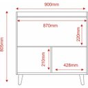 Ver imagem 6 de Balcão Buffet Retrô com Espelho Delta 2 Portas Preto