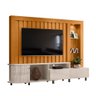 Home Theater Le Mans C/ Pés para Tv até 70" Cinamomo/ Off White - Bela Móveis - 1