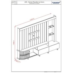 Home Theater Le Mans C/ Pés para Tv até 70" Cinamomo/ Off White - Bela Móveis - 2