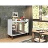 Balcão Buffet Retrô com Espelho Delta 2 Portas Branco Gloss - 2