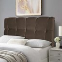Ver imagem 1 de Cabeceira Cama Box Casal 140cm Suede Velut Marrom - King House