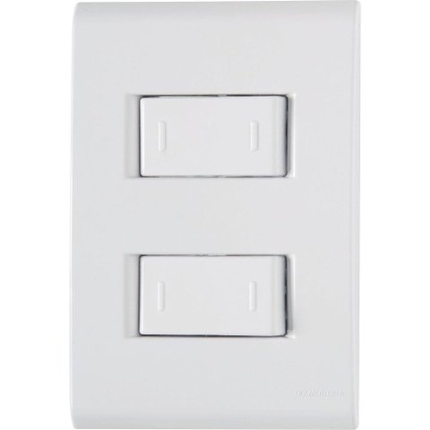 Conjunto 4x2 com 2 Interruptores Paralelos Tramontina Liz 10 a 250 V Branco Tramontina
