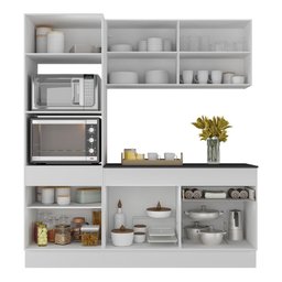 Armário de Cozinha Compacta 3 Peças com Rodapé Mp2177 Made Multimóveis Branco/dourado - 4