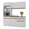 Armário de Cozinha Compacta 3 Peças com Rodapé Mp2177 Made Multimóveis Branco/dourado - 1