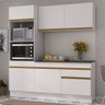 Armário de Cozinha Compacta 3 Peças com Rodapé Mp2177 Made Multimóveis Branco/dourado - 2