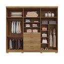 Ver imagem 4 de Guarda Roupa Casal MDF Vidro Reflecta 6 Portas 4 Gavetas Dubai Ouro - Nature/Fendi