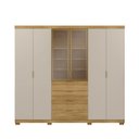 Ver imagem 6 de Guarda Roupa Casal MDF Vidro Reflecta 6 Portas 4 Gavetas Dubai Ouro - Nature/Fendi