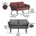 Ver imagem 4 de Conjunto Poltronas, Namoradeira e Mesa Milão Trama Original Marrom
