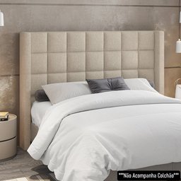 Cabeceira Cama Box Queen 160cm Pisa P02 Bouclé Bege - Mpozenato - 2