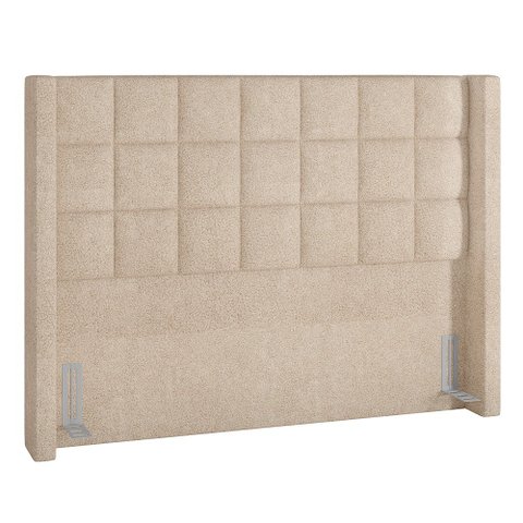 Cabeceira Cama Box Queen 160cm Pisa P02 Bouclé Bege - Mpozenato