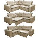 Ver imagem 7 de Sofá de Canto Retrátil e Reclinável com Molas Cama Inbox Oklahoma 2,40M Suede Velusoft Bege