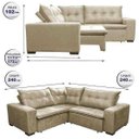 Ver imagem 2 de Sofá de Canto Retrátil e Reclinável com Molas Cama Inbox Oklahoma 2,40M Suede Velusoft Bege