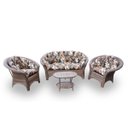 Ver imagem 1 de Conjunto de Sofá Fibra Sintética Cairo - 1 Sofá 2 L + 2 Poltronas + 1 Mesa Centro - Tecido