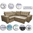 Ver imagem 3 de Sofá de Canto Retrátil e Reclinável com Molas Cama Inbox Oklahoma 2,40M Suede Velusoft Castor