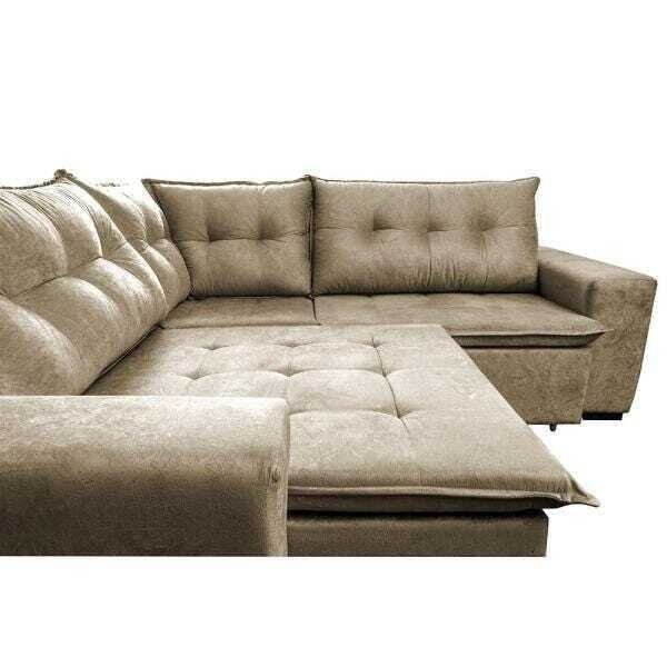 Sofá de Canto Retrátil e Reclinável com Molas Cama Inbox Oklahoma 2,40M