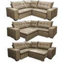 Ver imagem 7 de Sofá de Canto Retrátil e Reclinável com Molas Cama Inbox Oklahoma 2,40M Suede Velusoft Castor