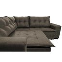 Ver imagem 4 de Sofá de Canto Retrátil e Reclinável com Molas Cama Inbox Oklahoma 2,40M Suede Velusoft Café