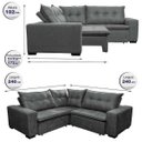 Ver imagem 2 de Sofá de Canto Retrátil e Reclinável com Molas Cama Inbox Oklahoma 2,40M Suede Velusoft Cinza