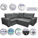 Ver imagem 3 de Sofá de Canto Retrátil e Reclinável com Molas Cama Inbox Oklahoma 2,40M Suede Velusoft Cinza