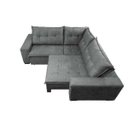 Ver imagem 5 de Sofá de Canto Retrátil e Reclinável com Molas Cama Inbox Oklahoma 2,40M Suede Velusoft Cinza