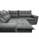 Ver imagem 4 de Sofá de Canto Retrátil e Reclinável com Molas Cama Inbox Oklahoma 2,40M Suede Velusoft Cinza