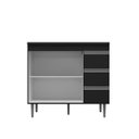 Ver imagem 3 de Balcão de Cozinha para Pia 100cm 2 Portas 3 Gavetas com Tampo Andréia MDP Preto/Preto Multiuso