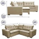 Ver imagem 2 de Sofá de Canto Retrátil e Reclinável com Molas Cama Inbox Oklahoma 2,50M Suede Velusoft Bege