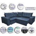 Ver imagem 3 de Sofá de Canto Retrátil e Reclinável com Molas Cama Inbox Oklahoma 2,50M Suede Velusoft Azul