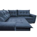 Ver imagem 4 de Sofá de Canto Retrátil e Reclinável com Molas Cama Inbox Oklahoma 2,50M Suede Velusoft Azul