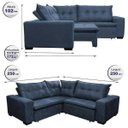 Ver imagem 2 de Sofá de Canto Retrátil e Reclinável com Molas Cama Inbox Oklahoma 2,50M Suede Velusoft Azul