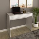 Ver imagem 3 de Mesa Escrivaninha para Quarto com Gaveta 90cm Branco Me4173
