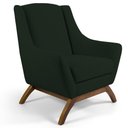 Ver imagem 4 de Kit 02 Poltronas Fixa Base De Madeira Veludo Verde