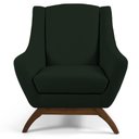 Ver imagem 3 de Kit 02 Poltronas Fixa Base De Madeira Veludo Verde
