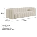 Ver imagem 5 de Sofá 3 Lugares 200cm Orgânico Luxo Recepção Giordana Bouclé Bege