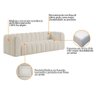 Sofá 3 Lugares 200cm Orgânico Luxo Recepção Giordana Bouclé Bege - 7