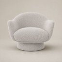 Ver imagem 3 de Poltrona Decorativa Aury Giratória Bouclê Moscow Design Orgânico - Cinza