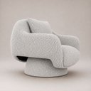 Ver imagem 2 de Poltrona Decorativa Aury Giratória Bouclê Moscow Design Orgânico - Cinza