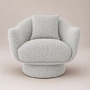 Ver imagem 1 de Poltrona Decorativa Aury Giratória Bouclê Moscow Design Orgânico - Cinza