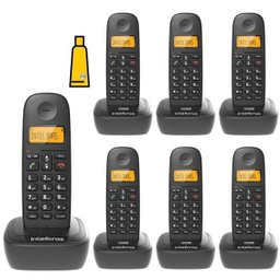 Kit Aparelho Telefone Fixo sem Fio Digital 6 Ramal Intelbras - 1