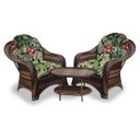 Ver imagem 1 de Conjunto de Poltronas Fibra Sintética Roma - 2 Poltronas e Mesa Centro - Tecido Saquarema