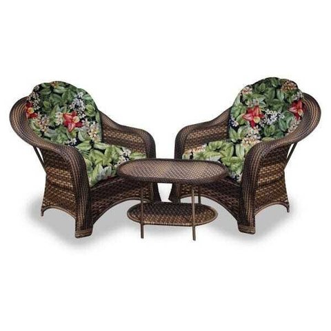 Conjunto de Poltronas Fibra Sintética Roma - 2 Poltronas e Mesa Centro - Tecido Saquarema